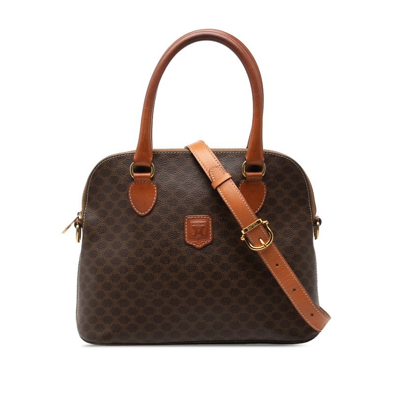 セリーヌ マカダム ハンドバッグ ショルダーバッグ 2WAY ブラウン PVC