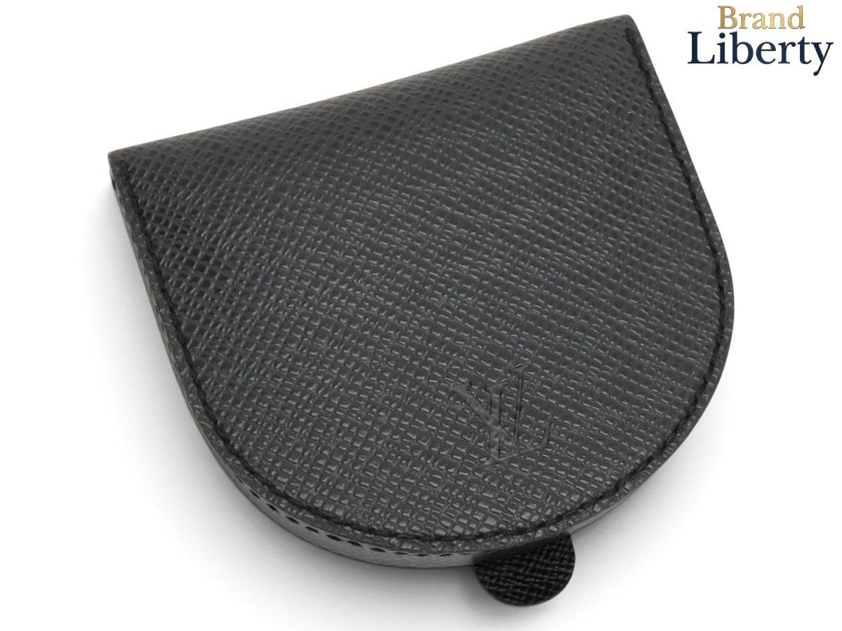 【超美品】ルイヴィトン LOUIS VUITTON タイガ ポルト モネ キュヴェット コインケース 小銭入れ 財布 馬蹄型 アルドワーズ ブラック M64422