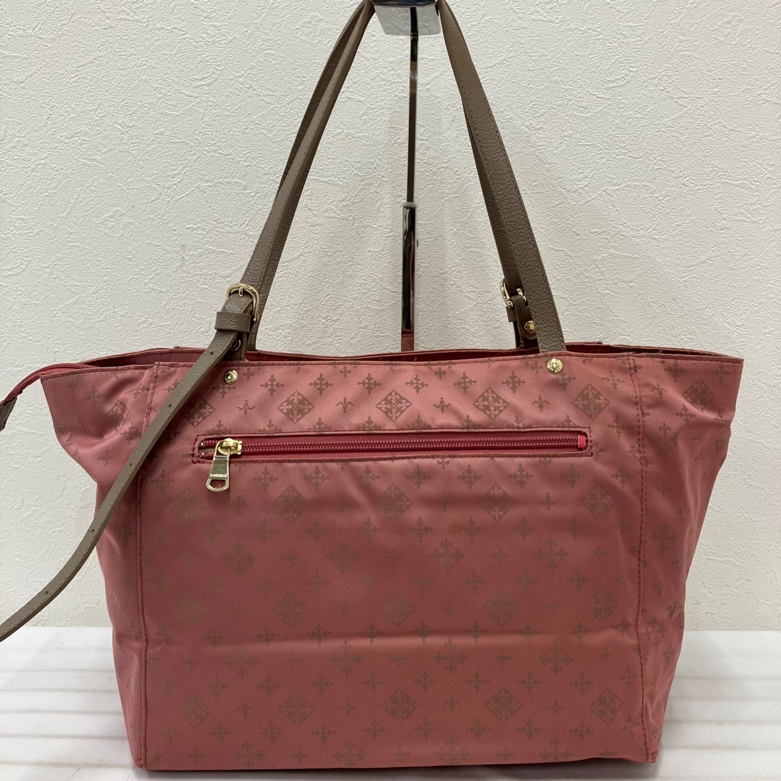 russet ラシット 2way トートバッグ モノグラム ピンクベージュ 4307 russet ラシット トートバッグ ピンク グレージュ モノグラム