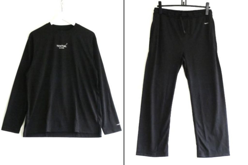 【232447】 TENTIAL BAKUNE バクネ　DRY LONG　スリーブT/パンツ セット メンズ ・M ブラック
