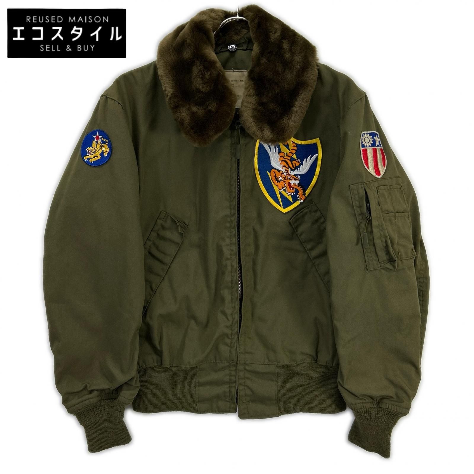 MILITARY ミリタリー カーキ ラクーンファーカスタム CVCヘリクルージャケット M/R MILITARY ミリタリー カーキ ラクーンファーカスタム CVCヘリクルー