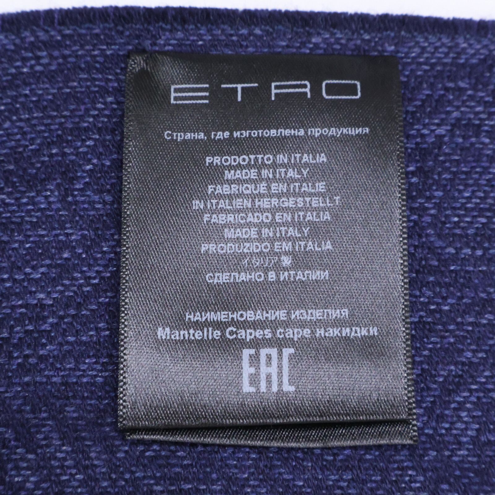 ETRO　エトロ　【美品/国内正規】231-14317-9161 シルク/カシミヤ ジャカード ケープ