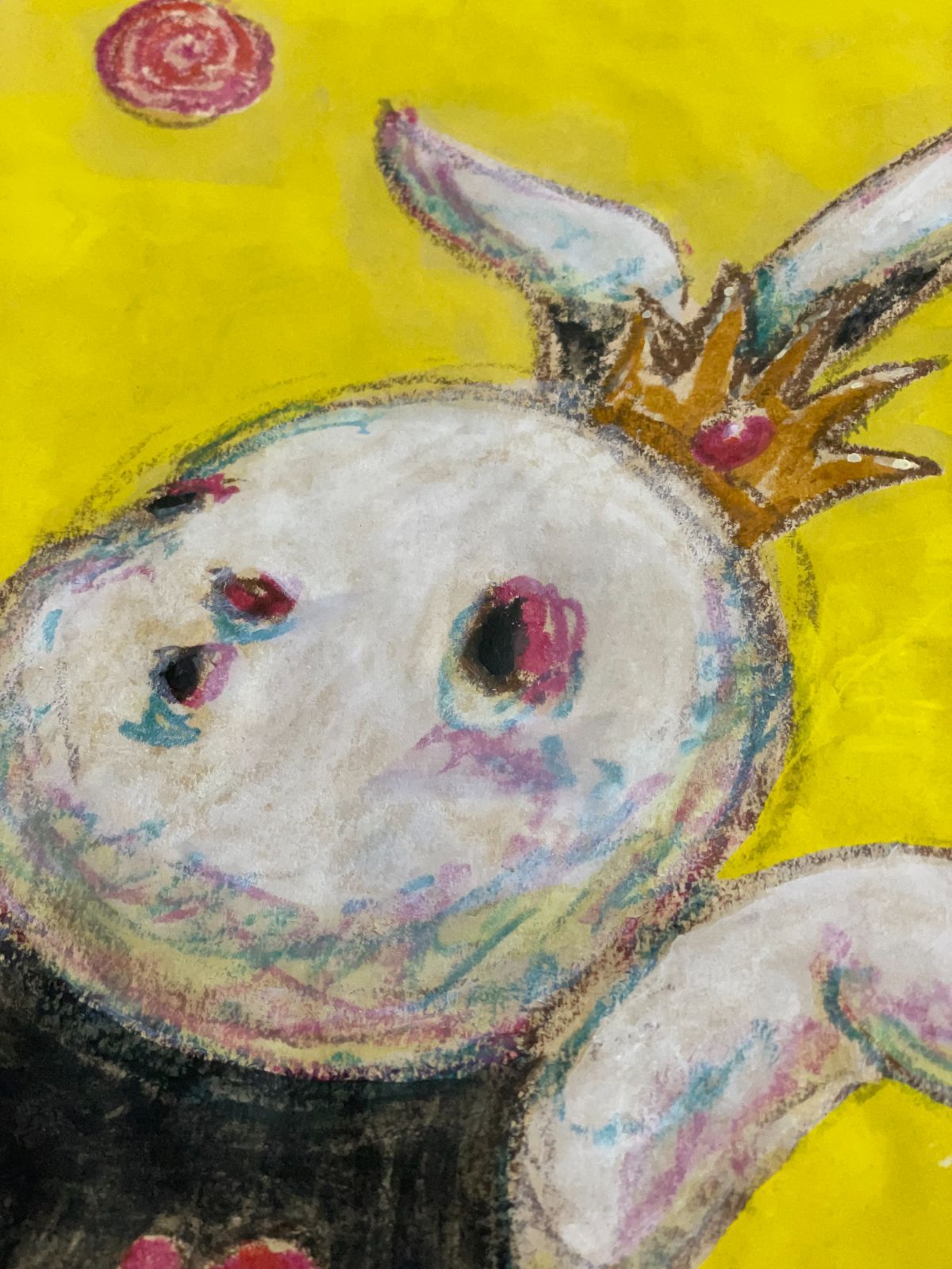 高野マナブ 原画｜[月光満喫] Drawing A4 アクリル 一点物 Manabu Takano 髙野學 Moon Sun Rabbit 月と太陽とウサギ Louvre Uffizi Japan 台湾 現代美術家