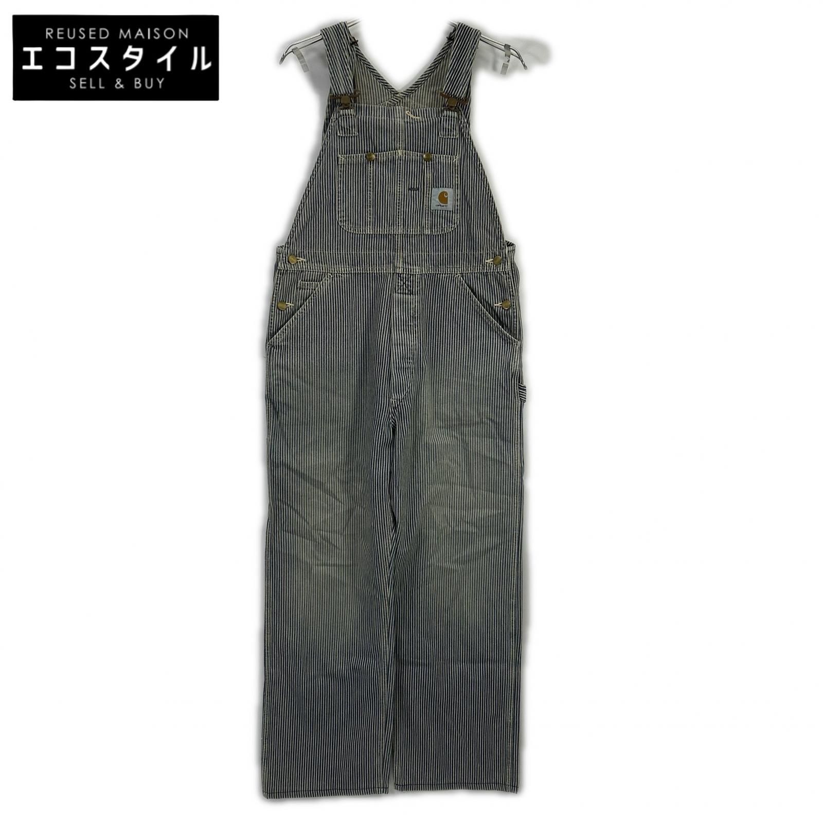 carhartt カーハート ブルー 90's USA製　ストライプ ヒッコリー　 32×34 carhartt カーハート ブルー 90's USA製 ストライプ ヒッコリー 32×34