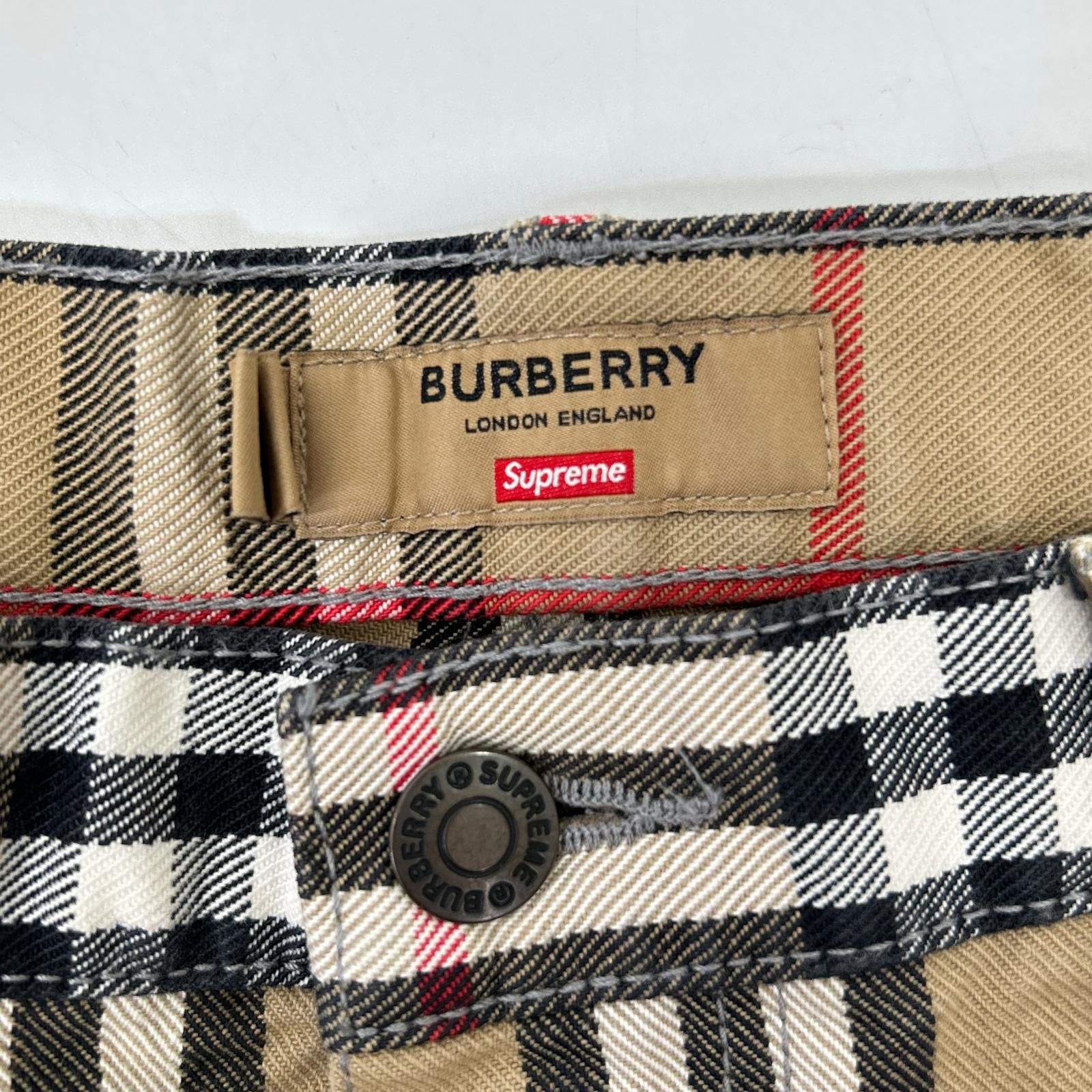 Supreme シュプリーム 22SS ブラウン Burberry ノバチェック denim