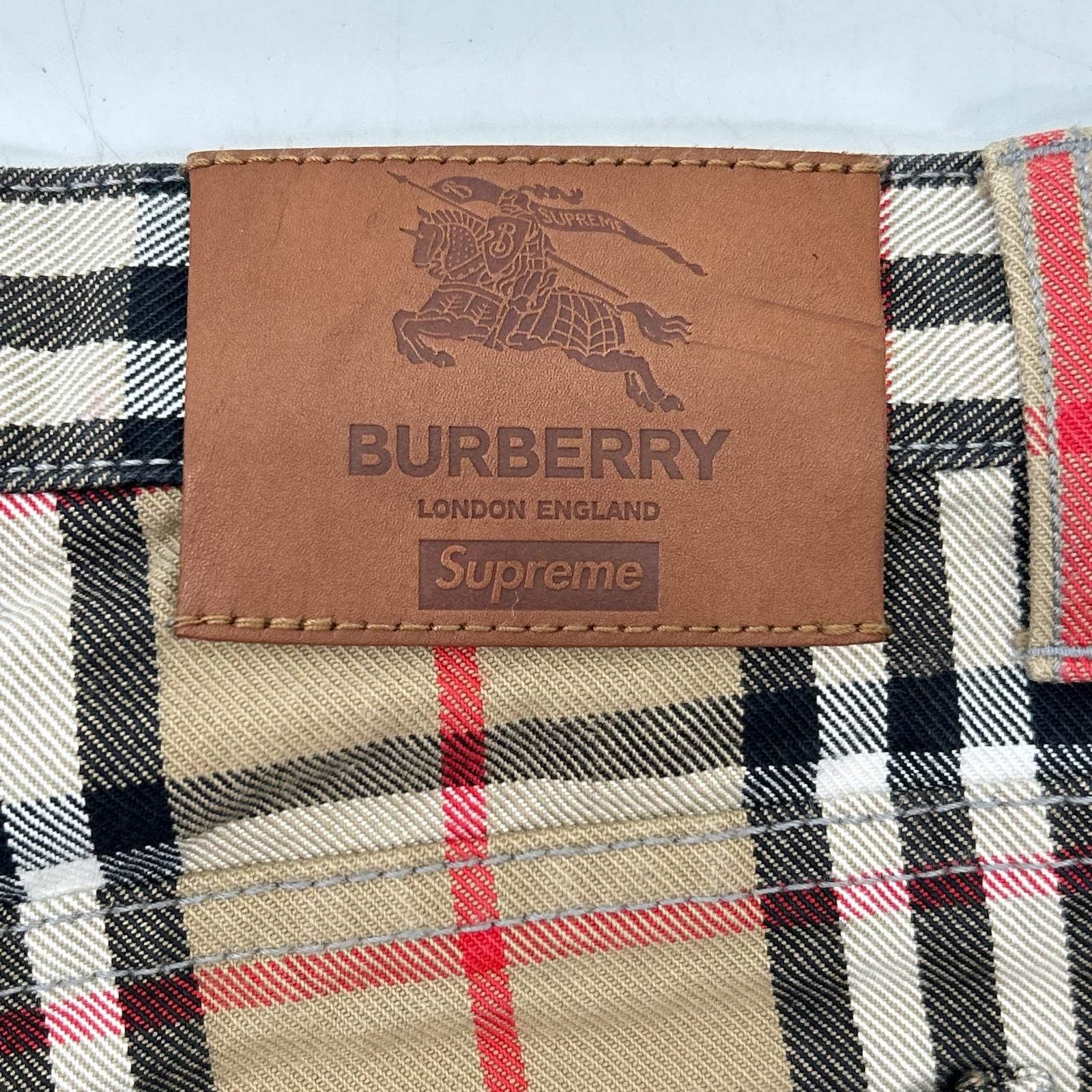 Supreme シュプリーム 22SS ブラウン Burberry ノバチェック denim