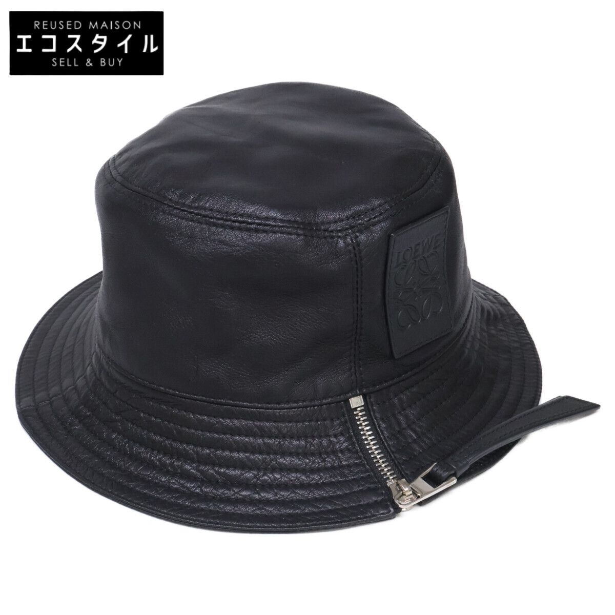 LOEWE ロエベ 【即決/国内正規】アナグラム レザー バケットハット 57
