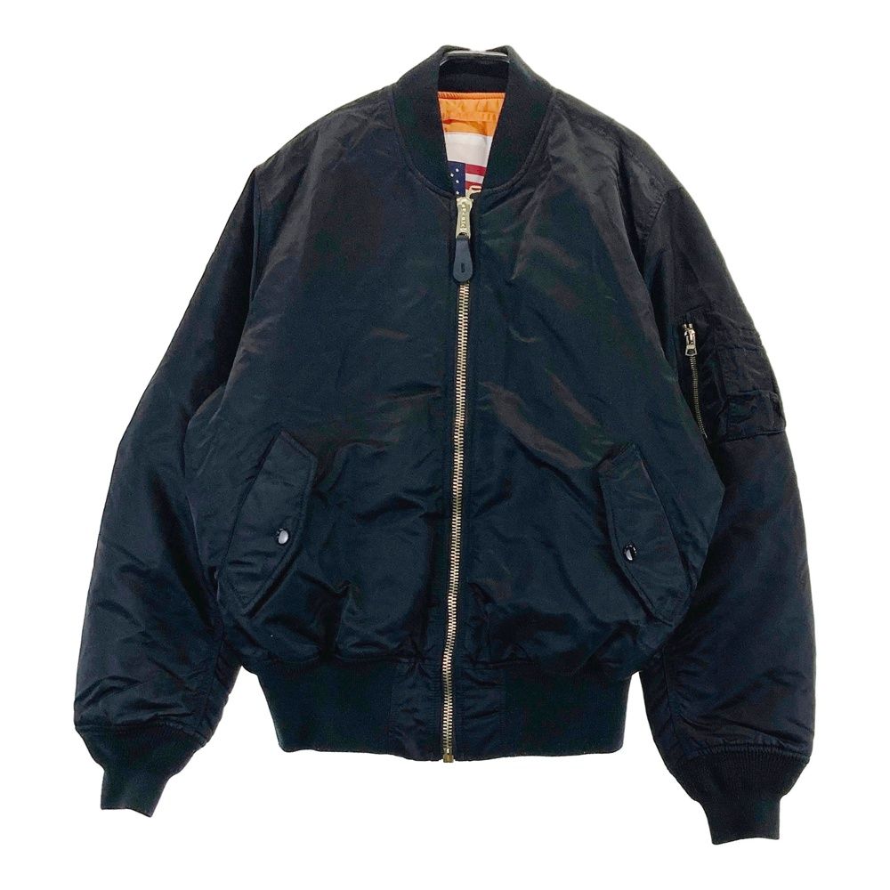 ALPHA INDUSTRIES アルファ インダストリーズ BLOOD CHIT ブラッドチット MA-1フライトジャケット リバーシブル ブラック系 MEDIUM [240101647470] メンズ
