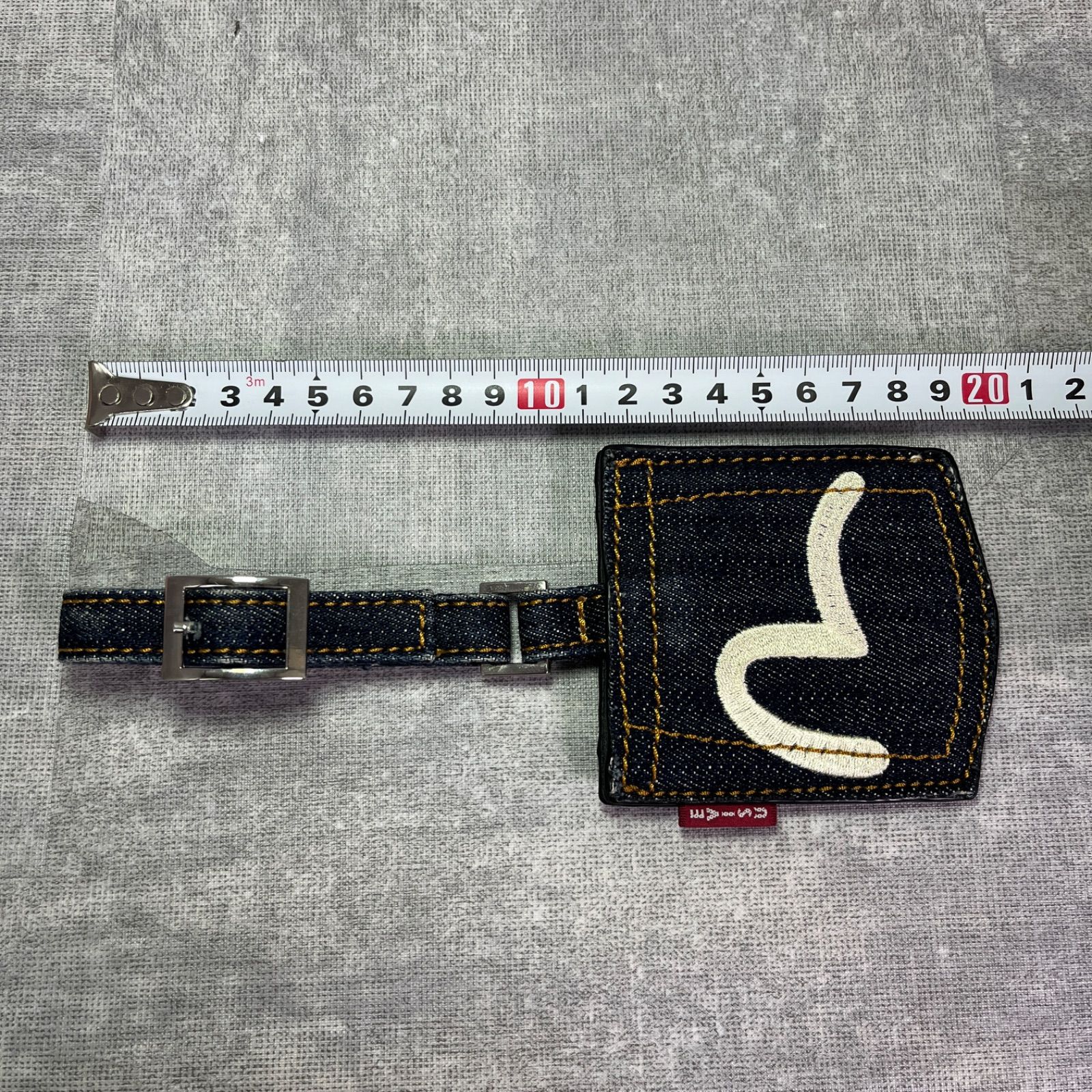 希少 美品 EVISU エヴィス デニム ネームプレート カモメ刺繍 EVISU