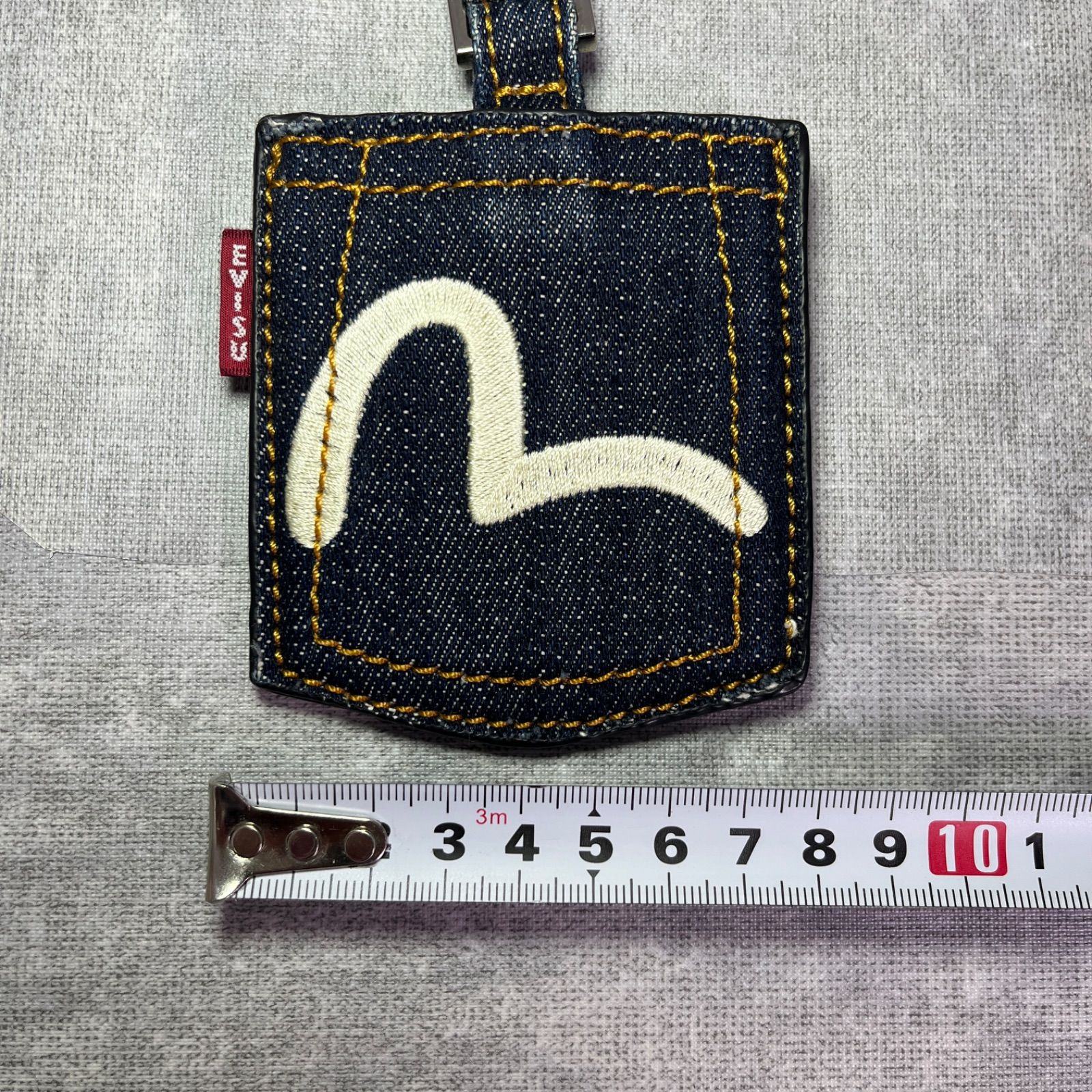 希少 美品 EVISU エヴィス デニム ネームプレート カモメ刺繍 EVISU