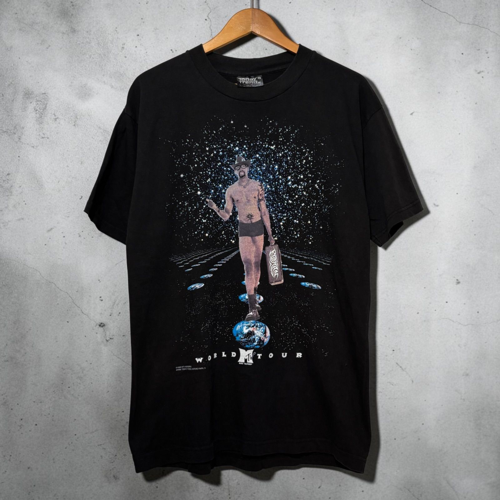 USA製 90s MTV Dennis Rodman S/S Tee L BLK エムティービー デニス 