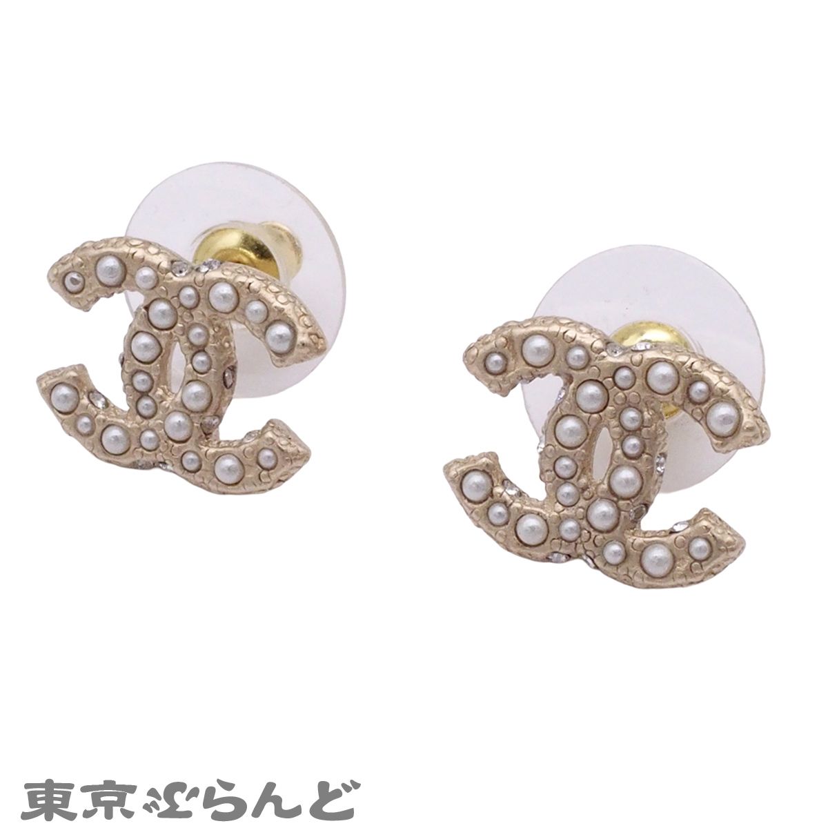 CHANEL ゴールド パール スタッドピアス シャネル CHANEL スタッドピアス シルバーxゴールド GP コスチューム
