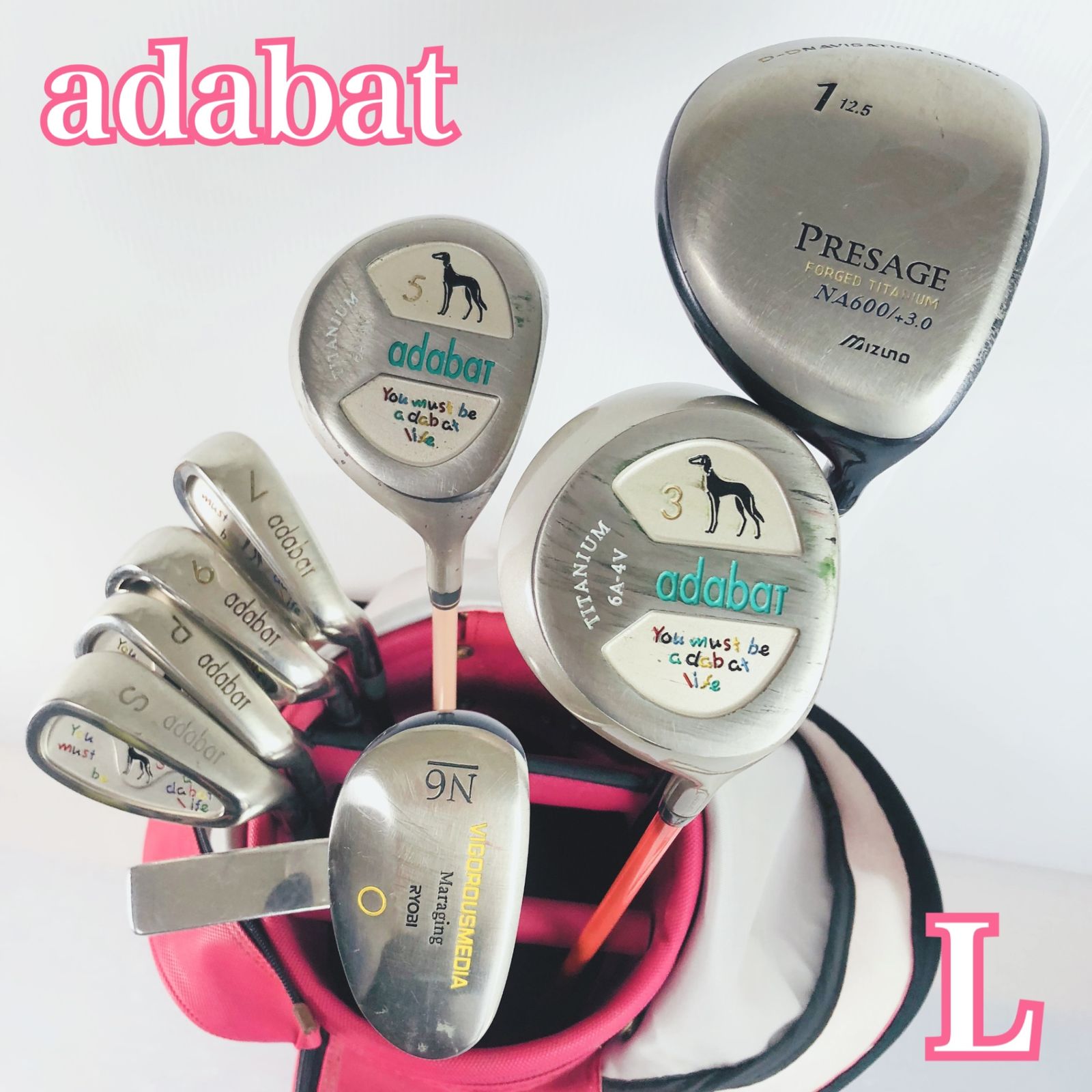 レディース MIZUNO ミズノ adabat アダバット ゴルフ クラブ セット 女性 初心者 入門 バッグ付き 右利き パター付 TK-15