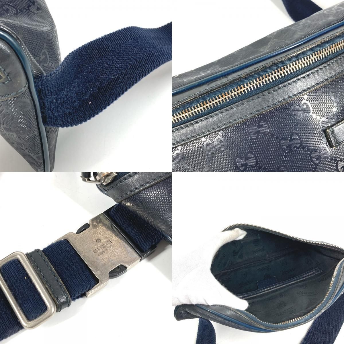 GUCCI グッチ ウエストバッグ ロゴ 233269 GGインプリメ ネイビー