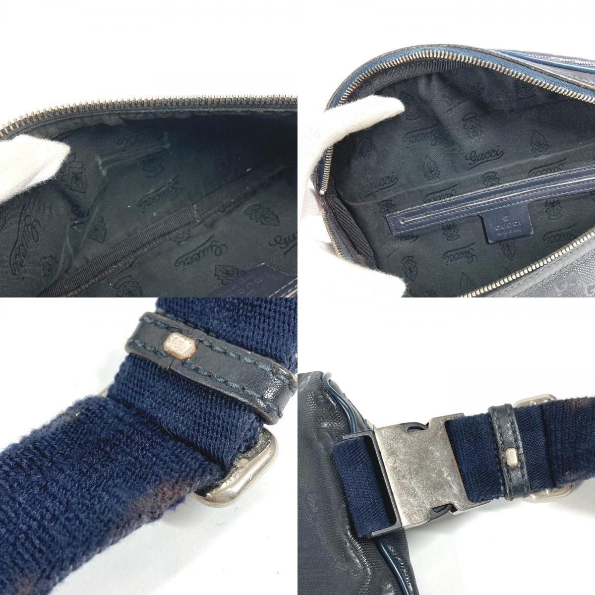 GUCCI グッチ ウエストバッグ ロゴ 233269 GGインプリメ ネイビー