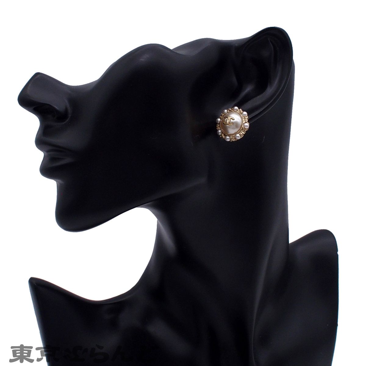 シャネル CHANEL スタッド ピアス シルバーxゴールド コスチューム