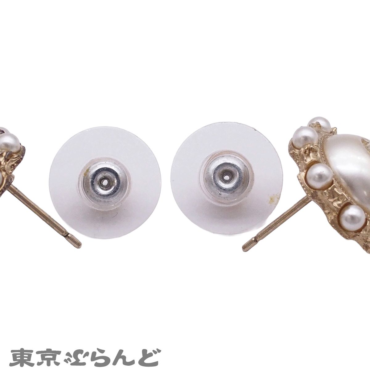 シャネル CHANEL スタッド ピアス シルバーxゴールド コスチューム