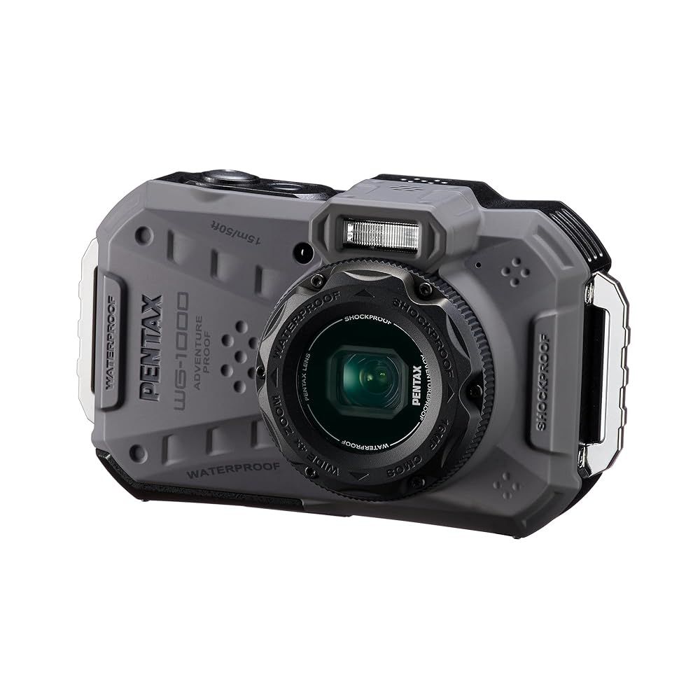 ペンタックス PENTAX WG-1000 グレー 本格防水デジタルカメラ 15m防水 (連続1時間) 2m耐衝撃 防塵仕様 2153