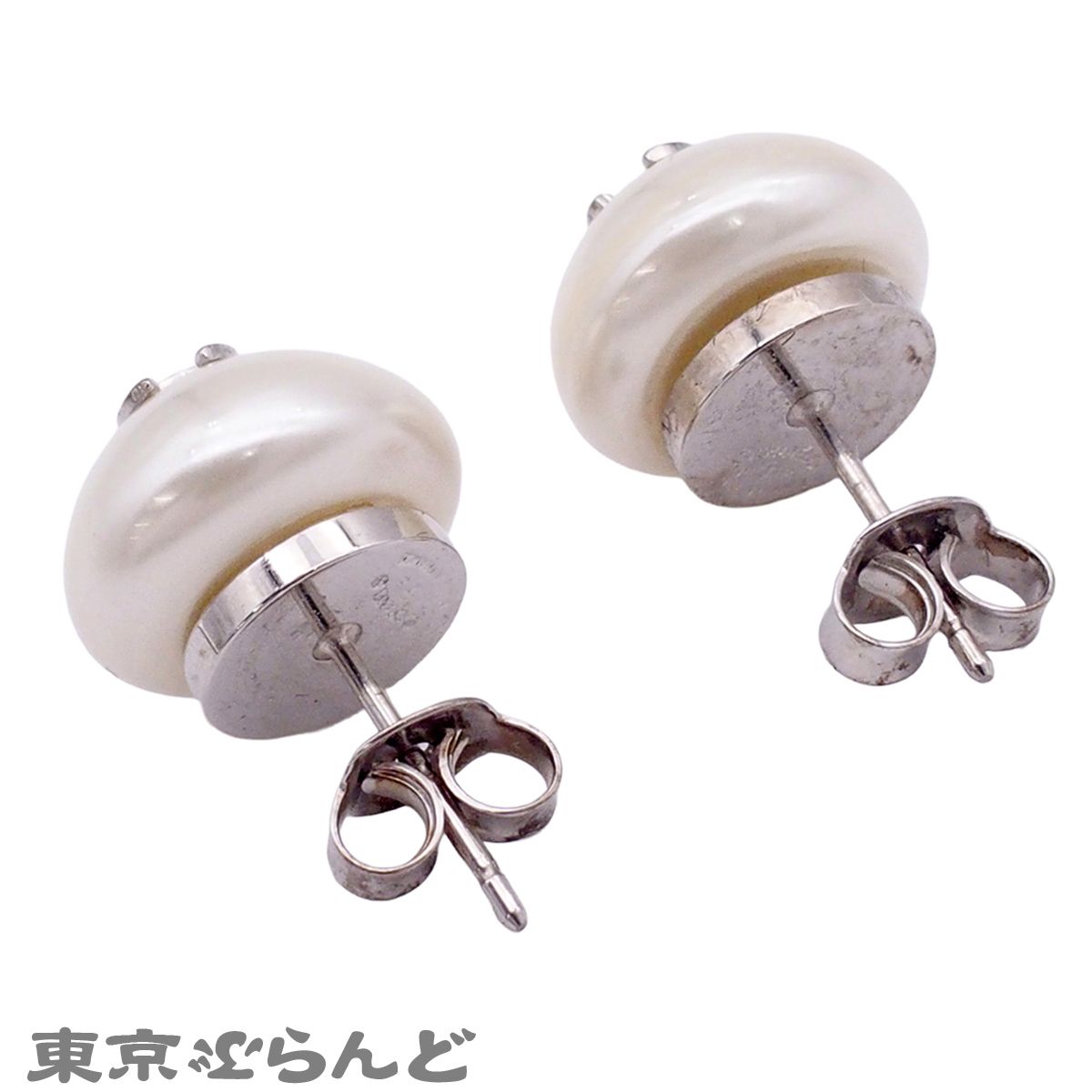 シャネル CHANEL スタッド ピアス シルバー コスチュームパール メタル 