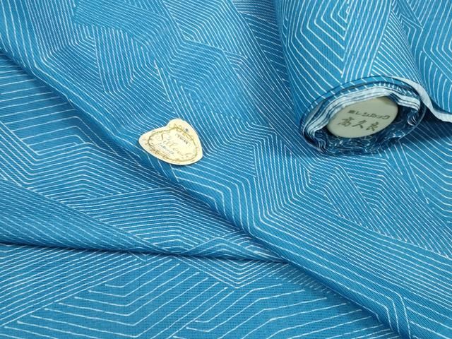 平和屋着物＊夏物　小紋　反物　着尺　駒絽　抽象文様　東レシルック　洗える着物　未使用　DABD8686zzz