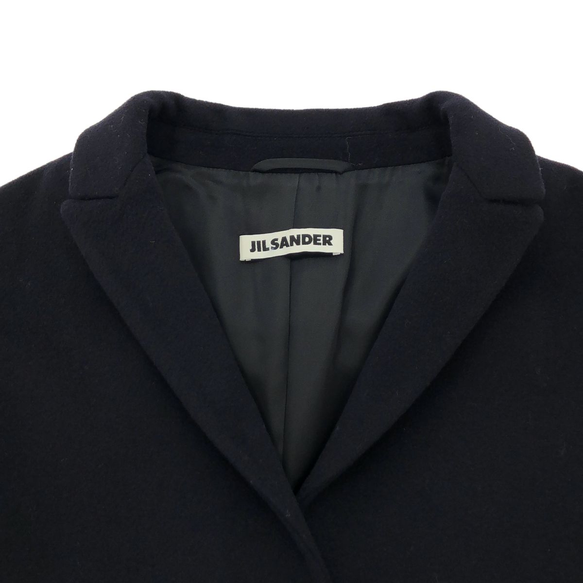 JIL SANDER ジルサンダー ウールカシミヤチェスターコート ネイビー 36