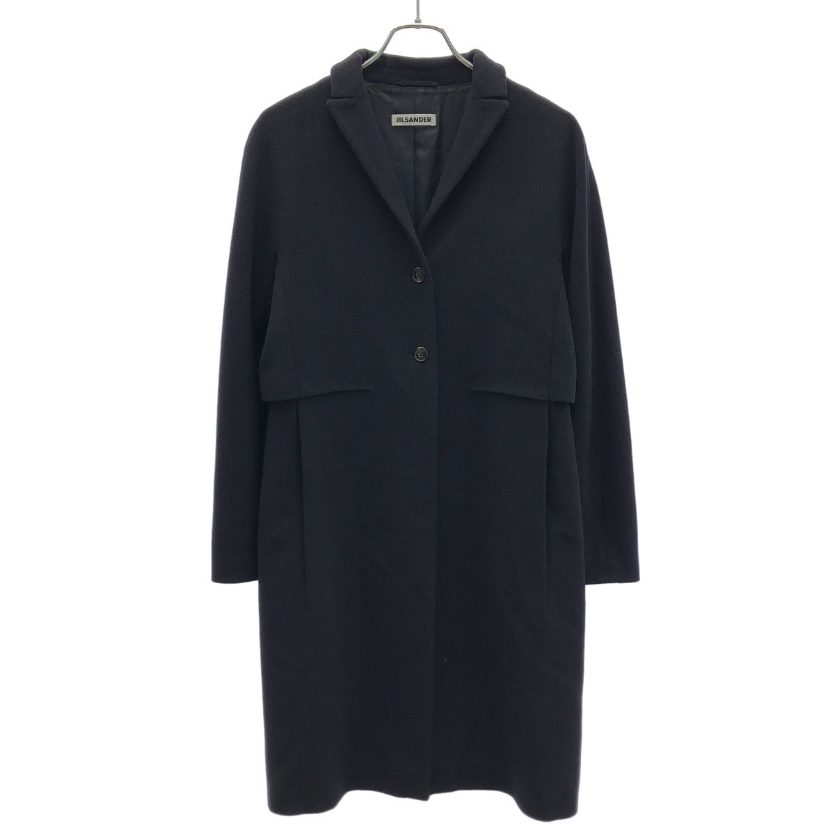 JIL SANDER ジルサンダー ウールカシミヤチェスターコート ネイビー 36