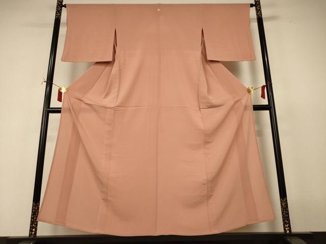 平和屋着物＊夏物　色無地　絽縮緬　深支子色　正絹　逸品　AABJ2419jd