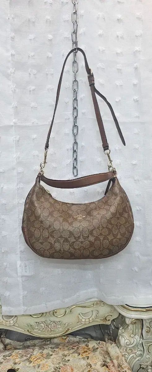 COACH シグネチャー HOBO BAG ブラウン クロス