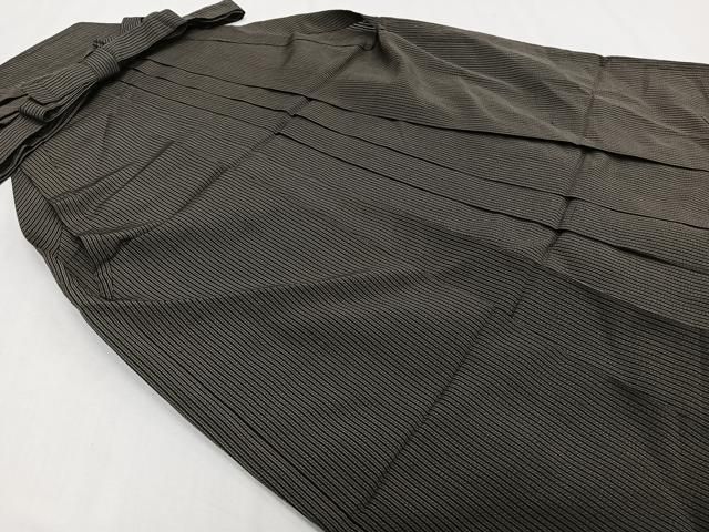 平和屋着物＊夏物　男性　行灯袴　縦絽　縞　正絹　逸品　CABH5224xi