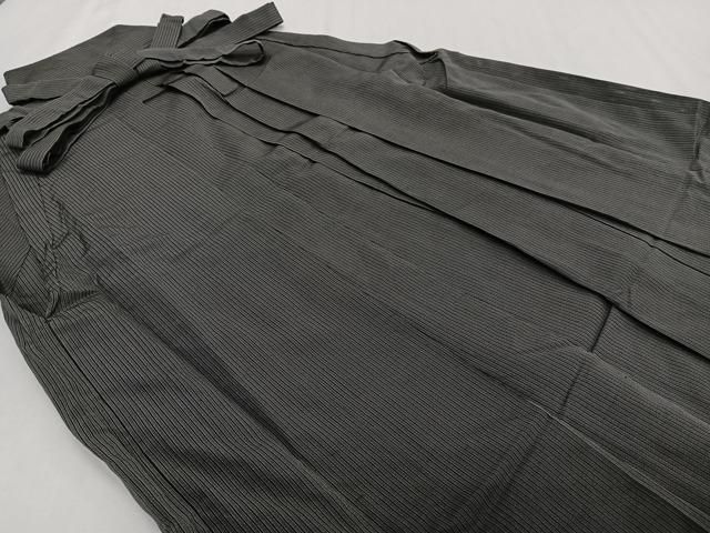 平和屋着物＊夏物　男性　行灯袴　縦絽　縞　正絹　逸品　CABH5226xi