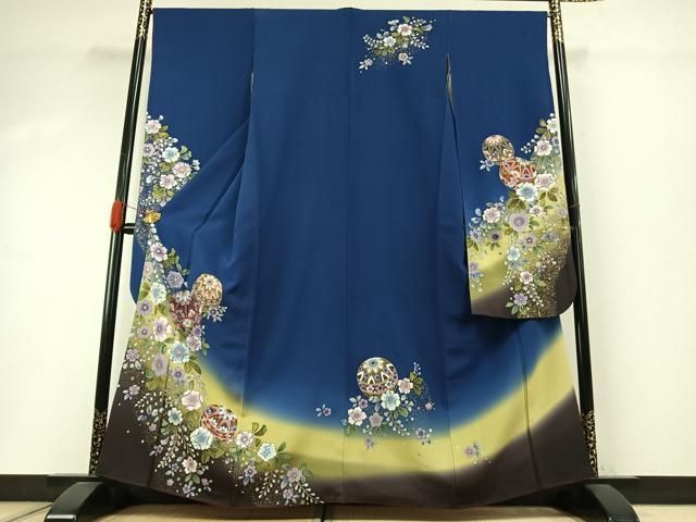 平和屋着物●豪華振袖　辻が花　毬　暈し染め　金彩　正絹　逸品　AABI1925fy