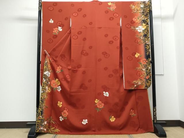 平和屋着物●豪華振袖 草花文 暈し染め 金彩 正絹 逸品 CABG8423th