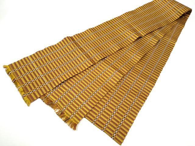 平和屋着物●本場黄八丈　紬　両面　半幅帯　正絹　逸品　CABG6323hy