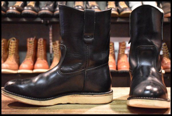 【8E 中古 02年】レッドウィング 8169 ペコス 黒 ブラッククローム プルオン クッションソール ブーツ redwing HOPESMORE【GP571】