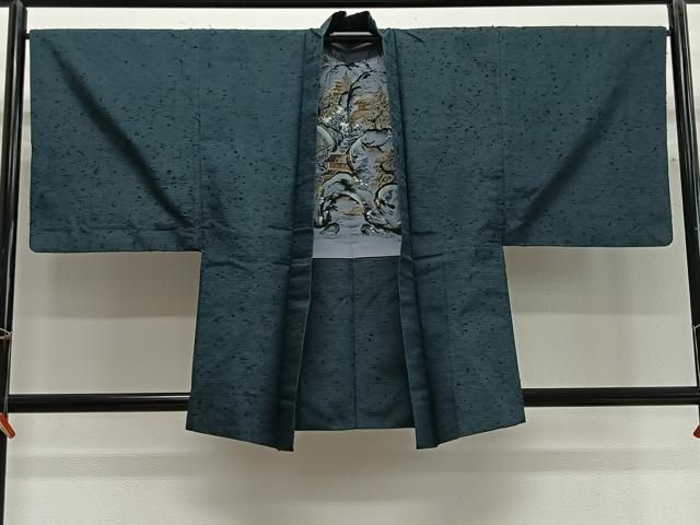 平和屋着物∞男性　羽織　髭紬地　天鵞絨色　正絹　逸品　CABG3784ua