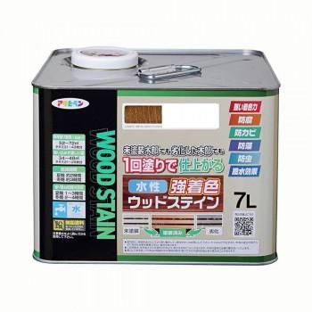 アサヒペン　木部塗料　水性強着色ウッドステイン　7L　ウォルナット　防カビ　防虫　防藻　撥水