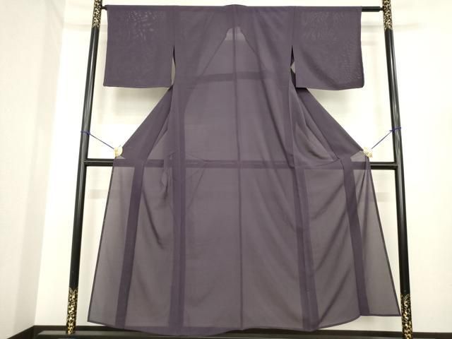 平和屋着物＊夏物　色無地　絽　黒紅色　正絹　逸品　AABI7121ck