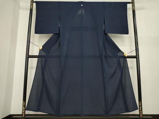 平和屋着物＊夏物　色無地　絽　青褐色　正絹　逸品　AABI7122ck