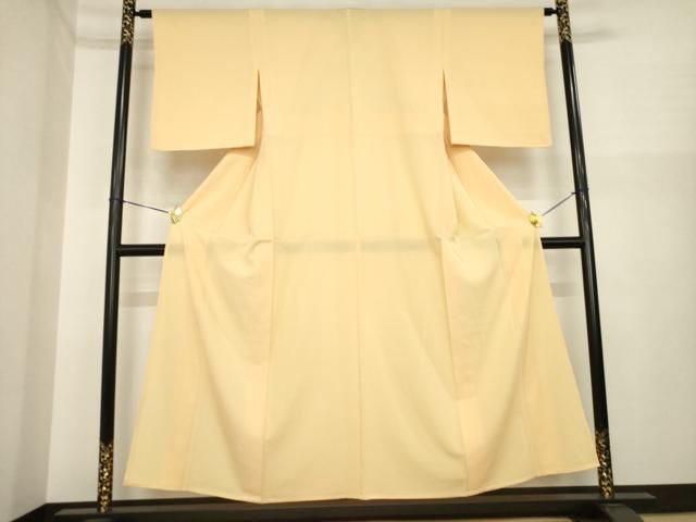 平和屋着物＊夏物　色無地　絽　薄香色　正絹　逸品　AABI7131ck