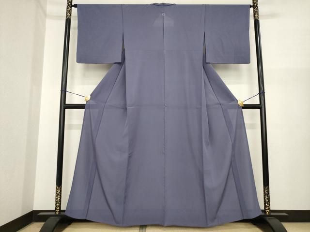 平和屋着物＊夏物　色無地　絽　濃鼠色　正絹　逸品　AABI7134ck