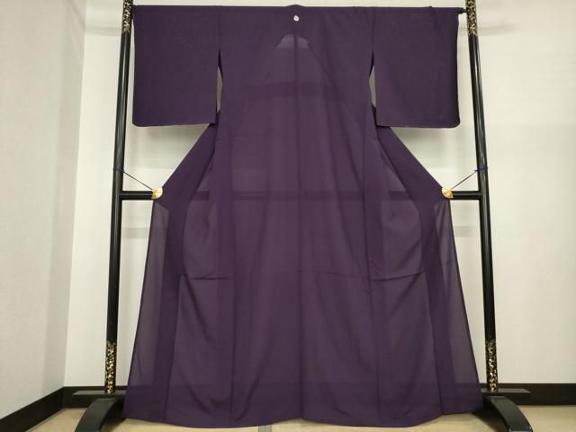 平和屋着物＊夏物　色無地　絽　黒紅色　正絹　逸品　AABI7142ck