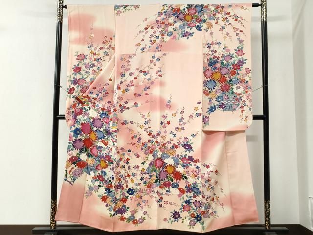 平和屋着物●豪華振袖　花籠文　暈し染め　正絹　逸品　CABG0342yc