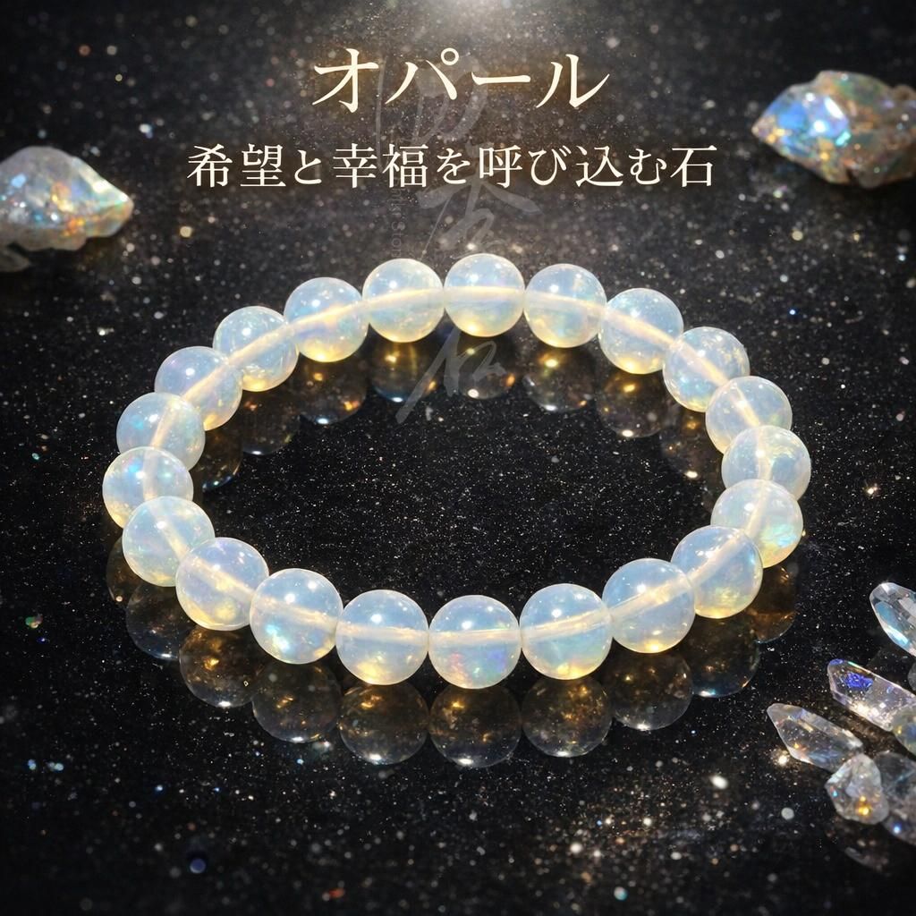 特価】オパール 魅力と才能を引き出す 幸運サポートブレスレット 10mm 