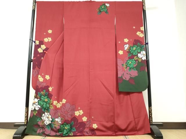 平和屋着物●豪華振袖　草花文　正絹　逸品　DABF1179ud