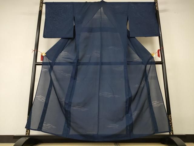平和屋着物＊夏物　色無地　霞紋紗　褐返色　正絹　逸品　AABI6695jd