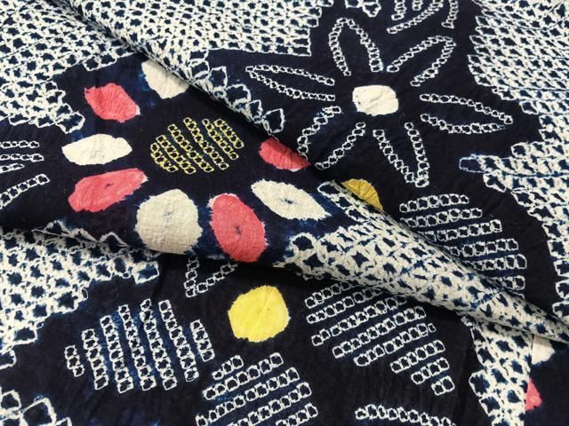 平和屋着物∴夏物　浴衣　有松鳴海絞り　草花文　綿　逸品　CABG1989vp