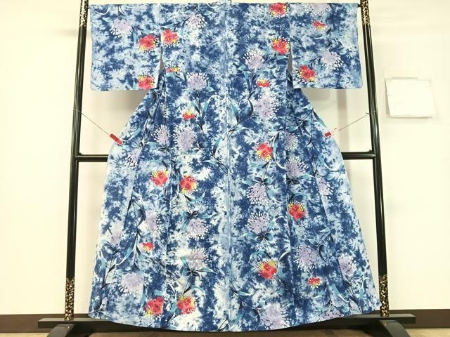 平和屋着物∴夏物　浴衣　草花文　綿　逸品　CABG1994vp