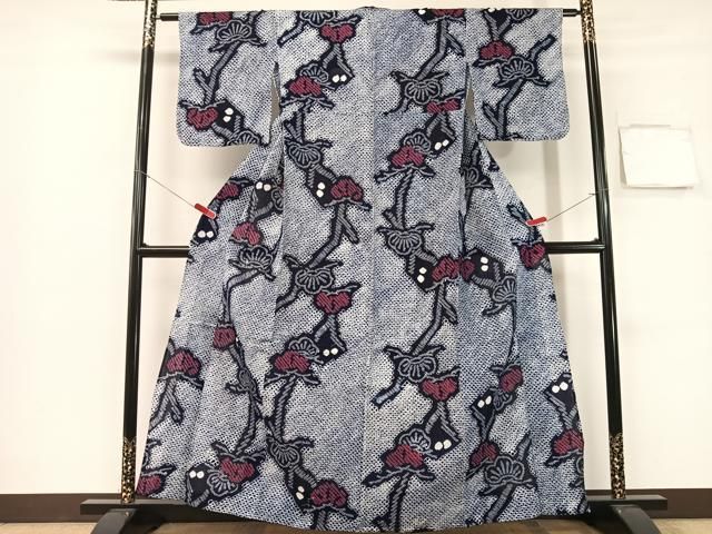 平和屋着物∴夏物　浴衣　有松鳴海絞り　松　綿　逸品　CABG1998vp