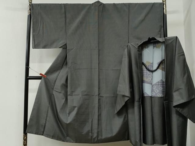 平和屋着物●男性　本場大島紬　格子　正絹　逸品　CABB4775yc 平和屋着物○男性 本場大島紬 アンサンブル 格子 正絹 逸品 CABG0099yc