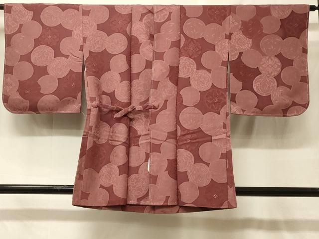 平和屋着物＃道中着　地紋起こし　草花丸文　正絹　逸品　未使用　CABF8980in